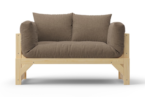 Диван кушетка Амбер рогожка коричневая