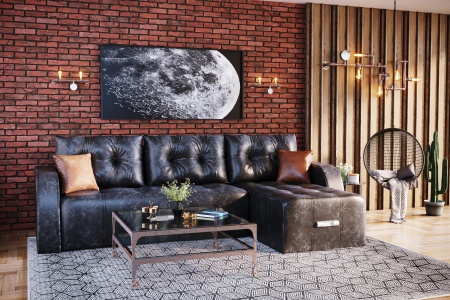 Диван Угловой Сан-Франциско Ножками-Кубышками Ш-2670 х Г-1570 х В-800 мм/Спальное место Ш-1570 х Г-2270 мм